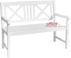 Gartenbank weiß 2-Sitzer (120x57x91cm)