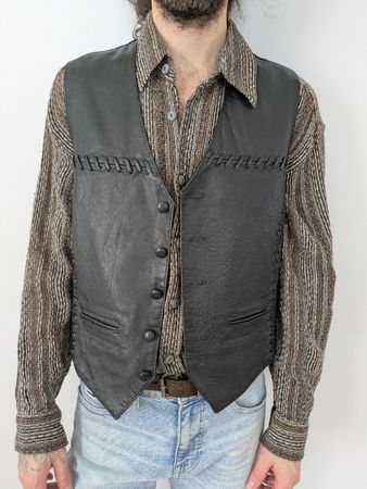 Schwarze Lederweste, Grösse S, Top Zustand, Vintage