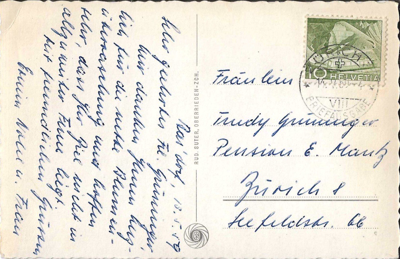 Cartoline postali: Karte Bassersdorf 1950 – Usato da Zürich venduto da Philacat11 1