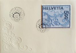 🇨🇭2000 FDC 1er jour « TIMBRE EN BRODERIE « (SBK 50.00)