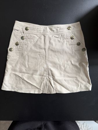 Burberry London mini-jupe beige – coton & lin – UK 8