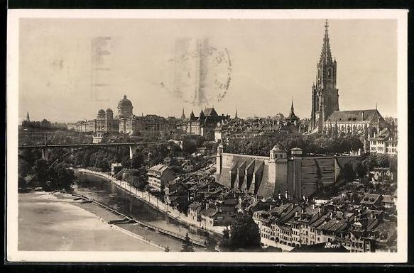 Cartoline postali: Bern, Teilansicht mit Bundespalast und M – Usato da Berlin venduto da bartko-reher