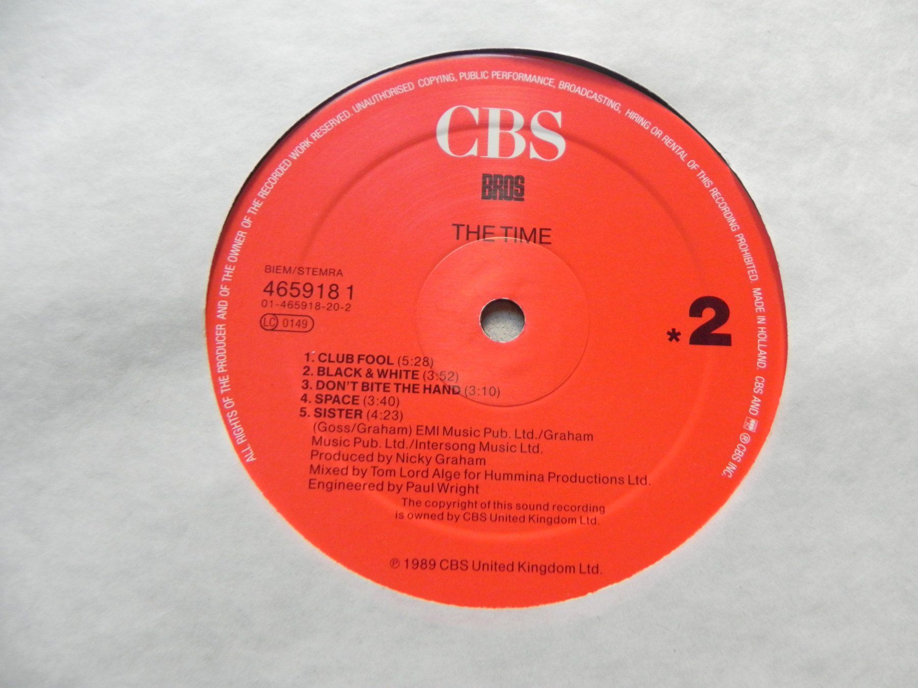 Schallplatten: LP brit. Synth Pop  Band Bros 1989 The Time – Gebraucht aus Siebnen von krimsie 5
