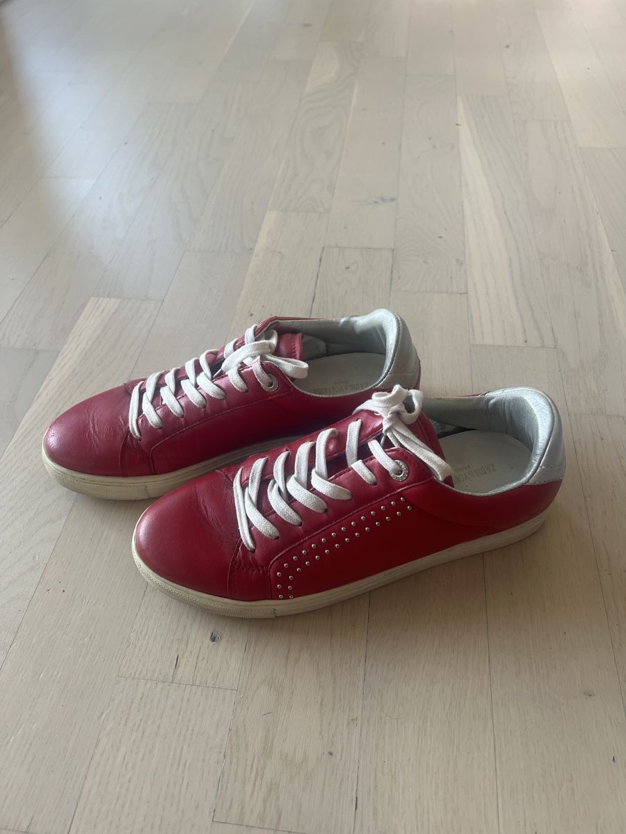 Zadig & Voltaire Damenschuhe: Zadig & Voltaire Red Leather Sneakers, Size 39 – Gebraucht aus Gland von lorainna 1