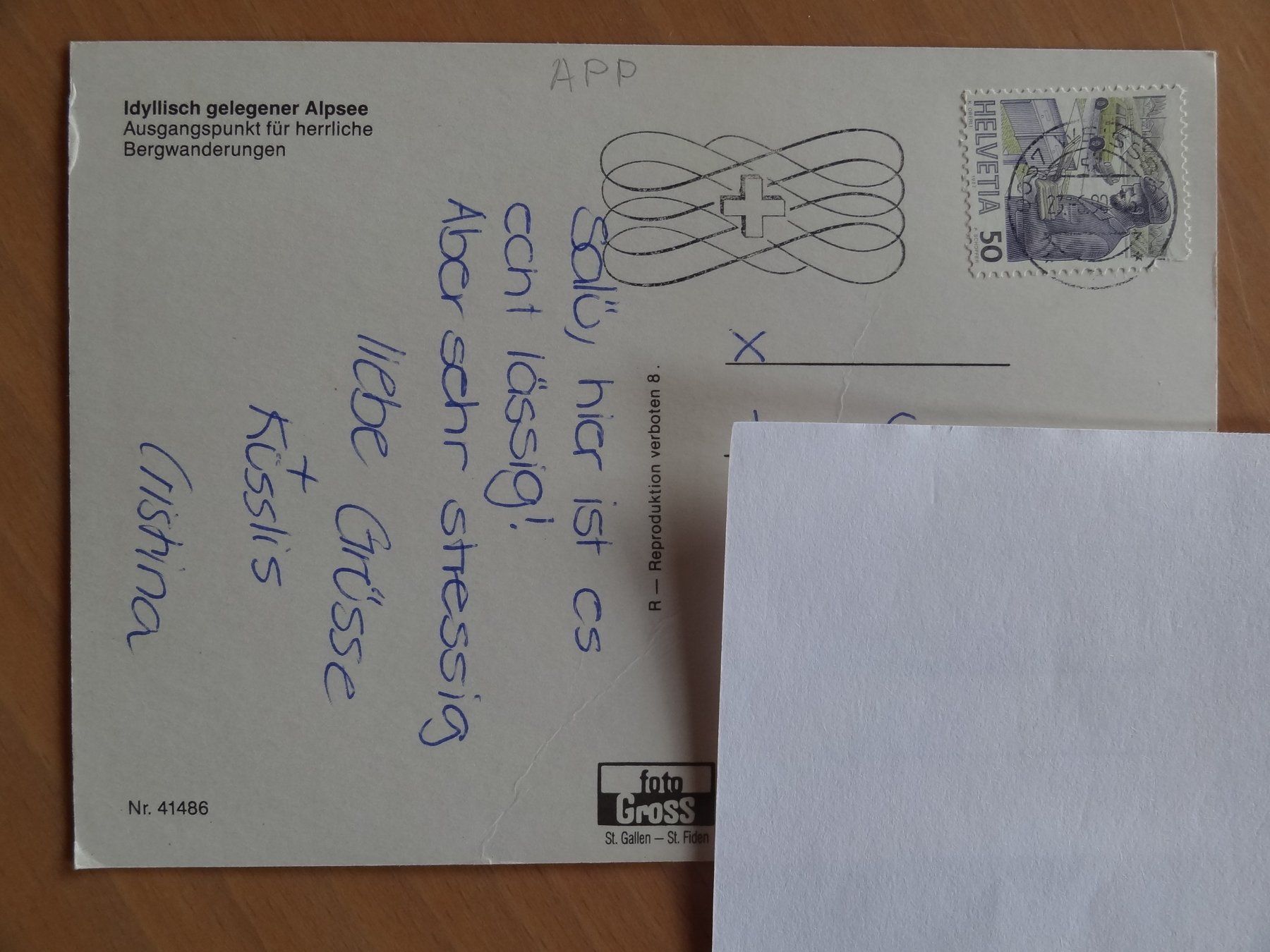 Cartoline postali: Seealpsee  - 1990 - Suisse – Usato da St Léonard venduto da Riglin 1