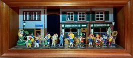 Bemalte Zinn Figuren Basler Fasnacht im Schaukasten, Unikat.
