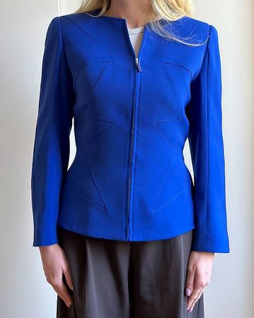 Vintage Mugler Blazer, royalblau, Grösse 38