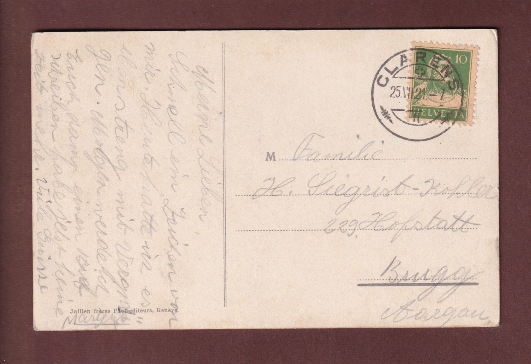 Cartoline postali: Château de CHILLON - Dents du Midi - 1921 – Usato da Pully venduto da nicecards 1