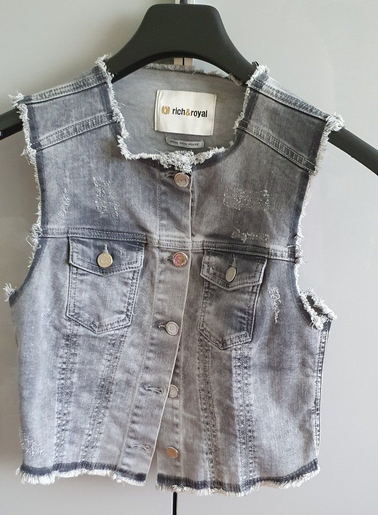 Rich & Royal Gilet & Giacche senza maniche: Jeansweste Farbe Hellgrau, Gr. S – Nuovo (secondo la descrizione) da Unterentfelden venduto da LookoutMt