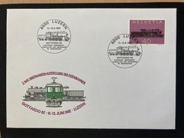 Schweiz 1982 Sonderstempel Luzern Gottardo 82 BA Eisenbahner