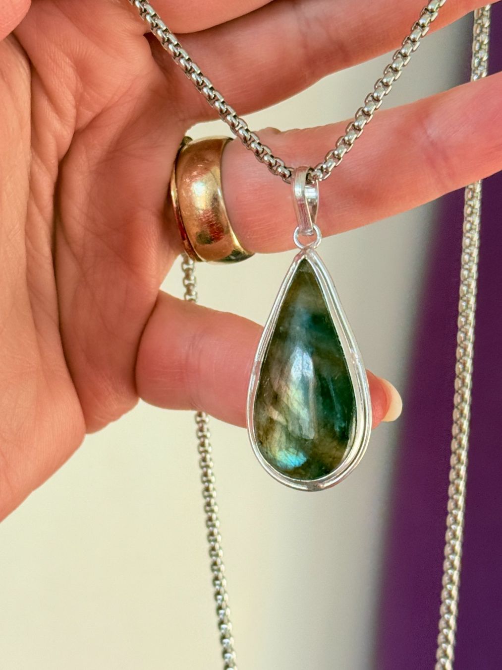 Catenine: Collier Labradorite  - Élégant bijou! – Nuovo e nell'imballaggio originale da Genève venduto da AGBERG