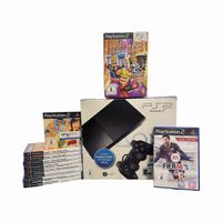 PlayStation 2 Slim + OVP + Spiele + 2 Controller + Buzz/Sing
