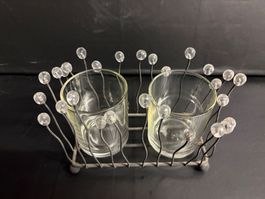 Windlicht mit 2 Gläser in schöner Fassung (Afrika 2)