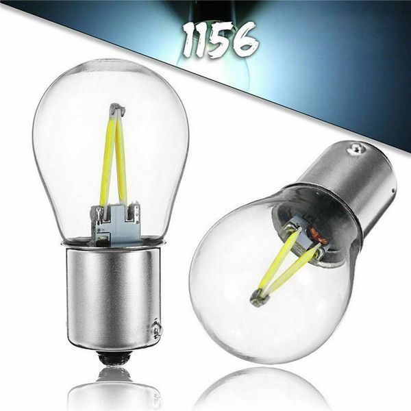 2 Ampoules LED COB 1156 BA15S Pour Feux De Voiture - Blanc - Veilleuse, Feu De Recul