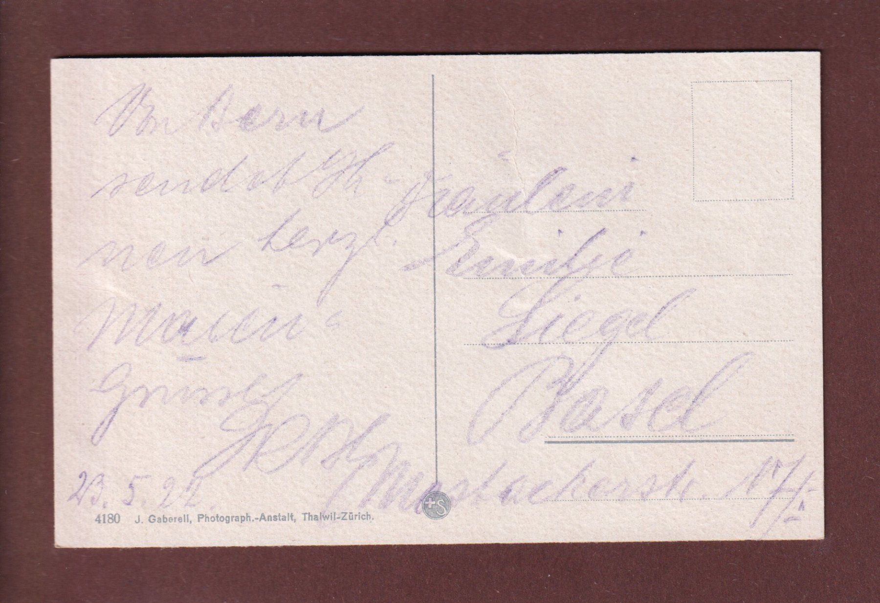 Cartoline postali: RIFFELSEE - Matterhorn - 1922 – Usato da Pully venduto da nicecards 1