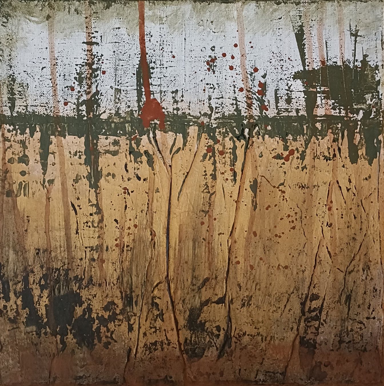 Dipinti: Bild - Goldenes Feld 30x30 – Nuovo (secondo la descrizione) da Villmergen venduto da Cynober-Art 1
