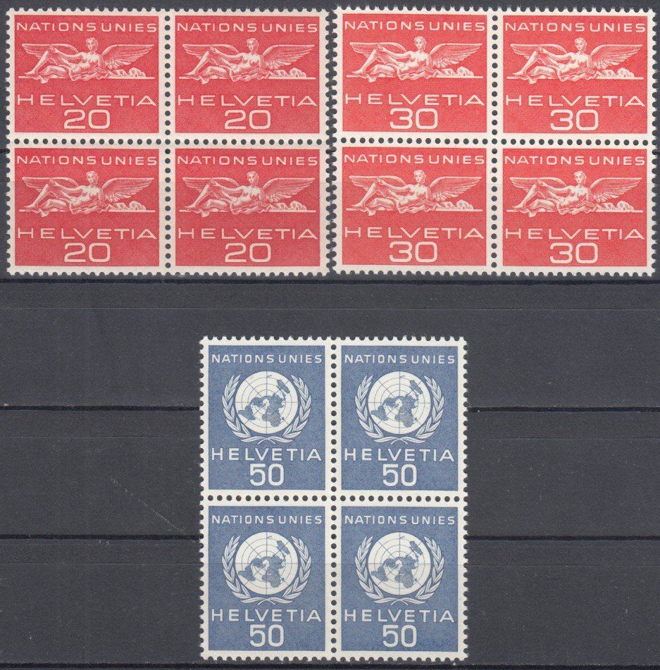 Alle Briefmarken: SBK D Vll 28 - 30 im 4er-Block postfrisch – Gebraucht aus Bürglen TG von StampGraf
