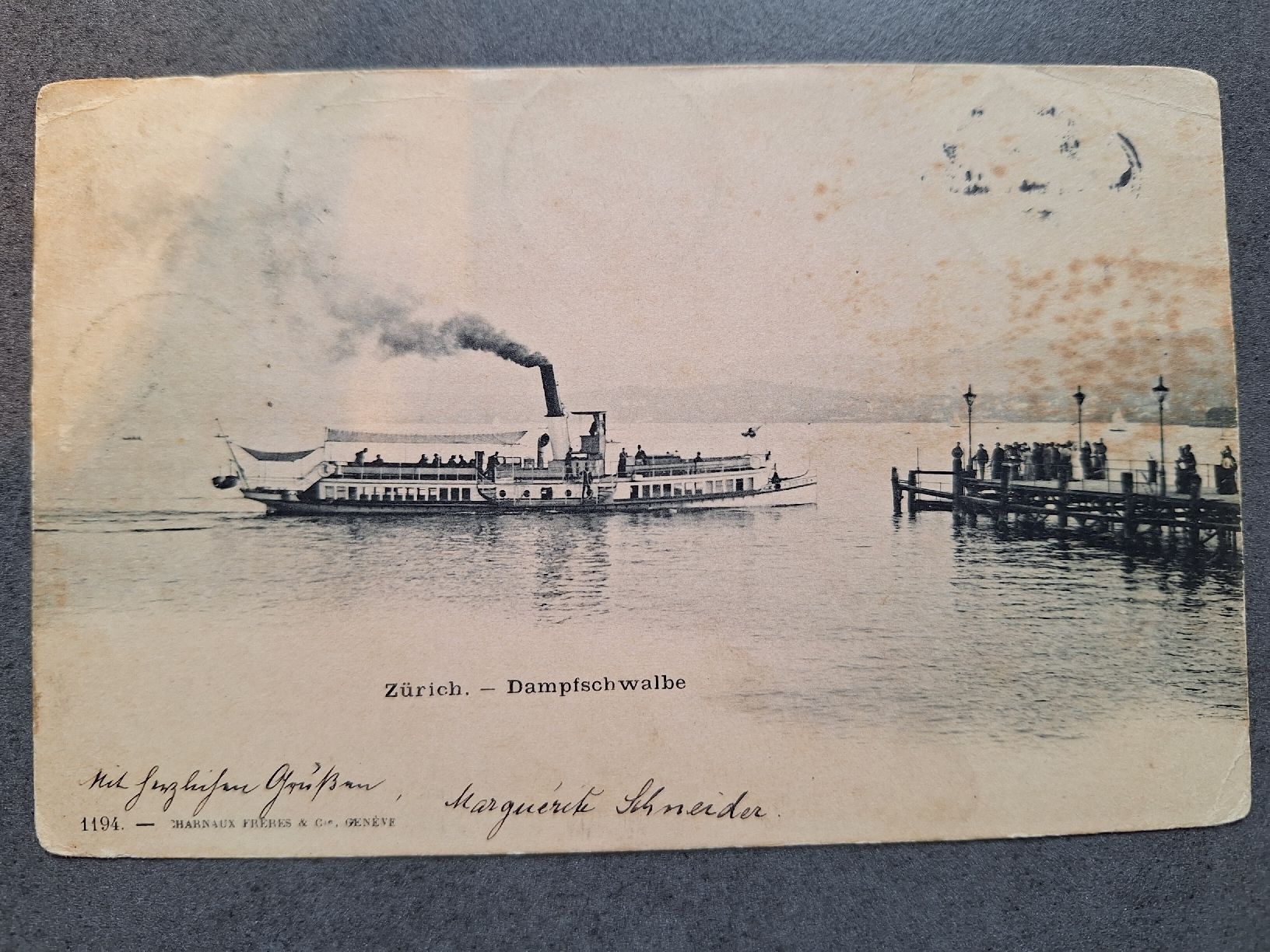 Cartoline postali: Zürich Dampfschwalbe Ansichtskarte – Usato da Balgach venduto da SIMEON27 1