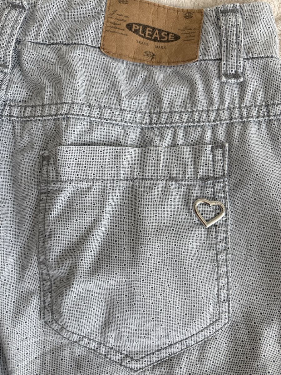 Please Jeans Pantaloni: Please Shorts, Gr.XXS hellblau mit Pünktchenmuster – Usato da langenthal venduto da rundholz7 4