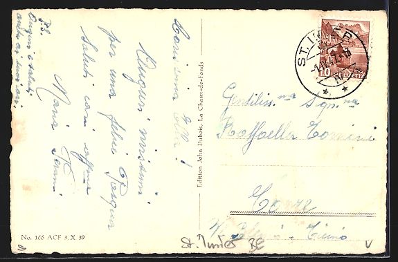 Cartes postales: St. Imier, Rue Jacques David mit Cafe Re – D'occasion à Berlin par bartko-reher 1