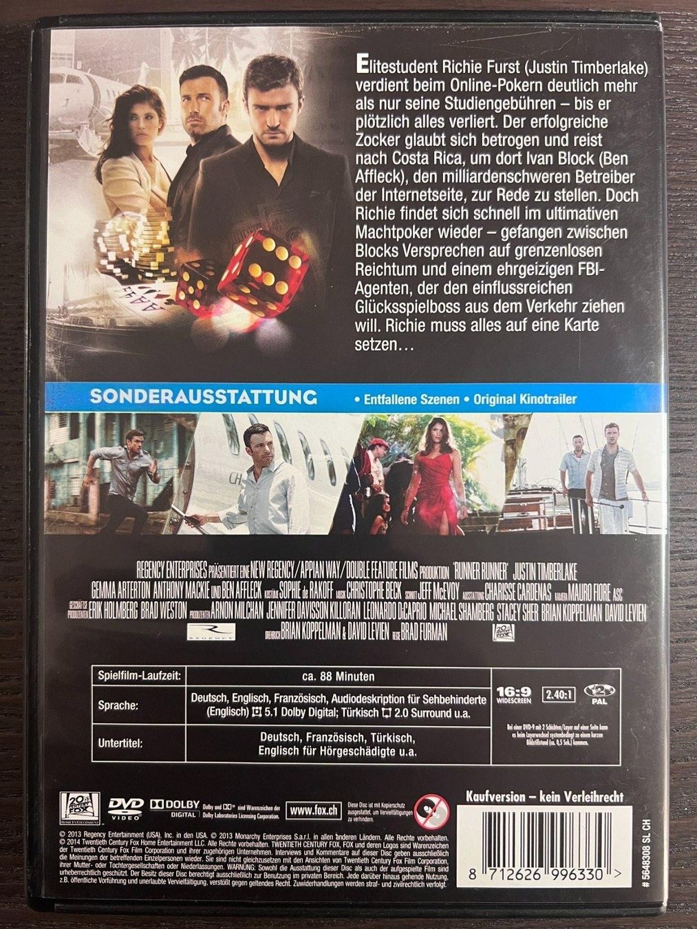 Tutti i DVDs: Runner Runner – Usato da Zürich venduto da FilmFreunde 1