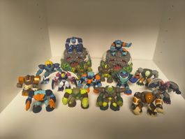 Gormiti Figuren Sammlung - 15 Figuren + 2 Spielbasen