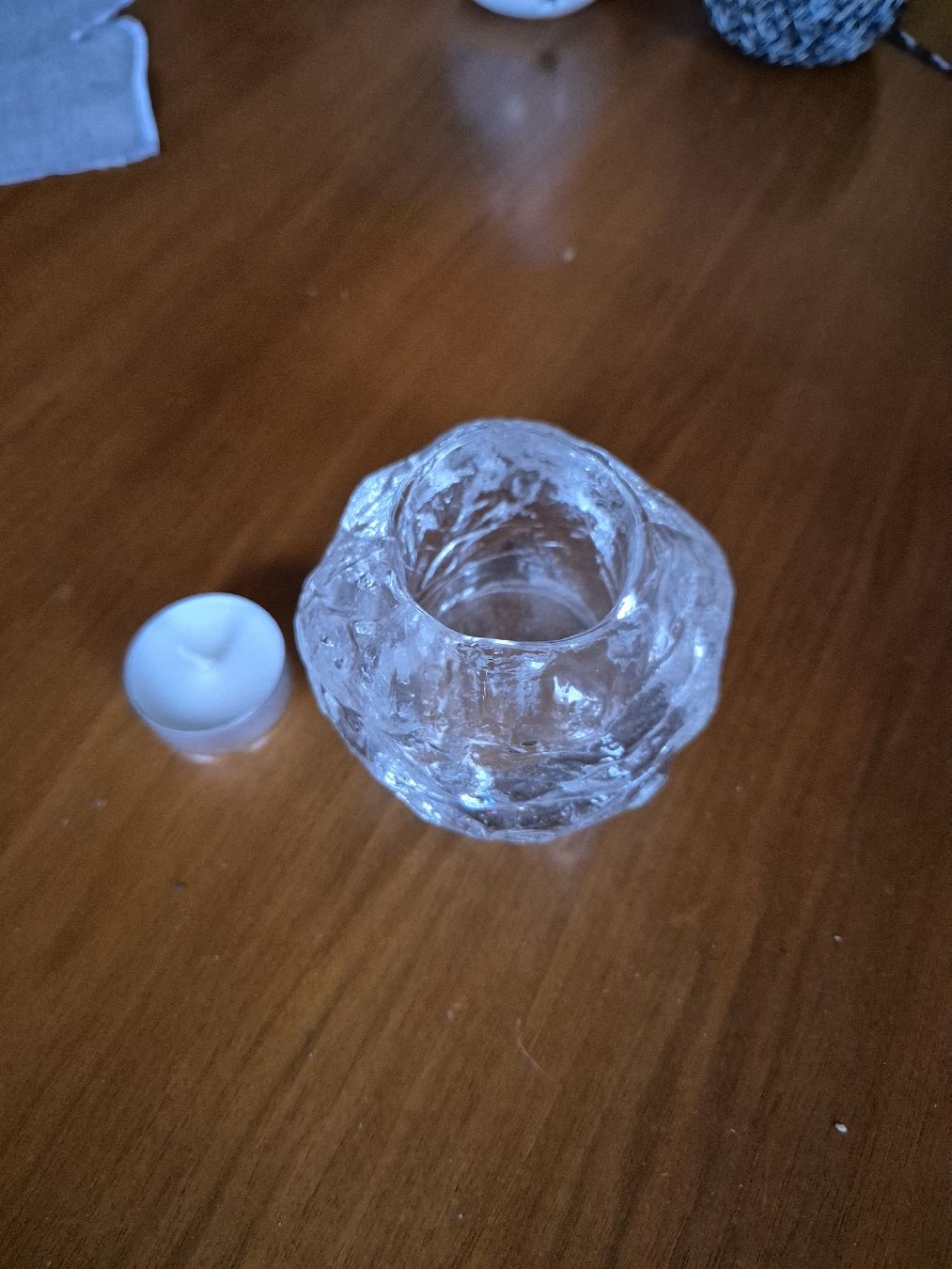 Glasi Hergiswil Tutte le decorazioni: , Teelichthalter, aus dickem Glas – Usato da Baden venduto da Katzenbaum27