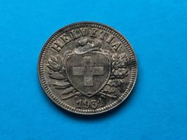 Sehr schöne 2 Rappen 1931 VZ ++ wenig zirkuliert Sch. Patina