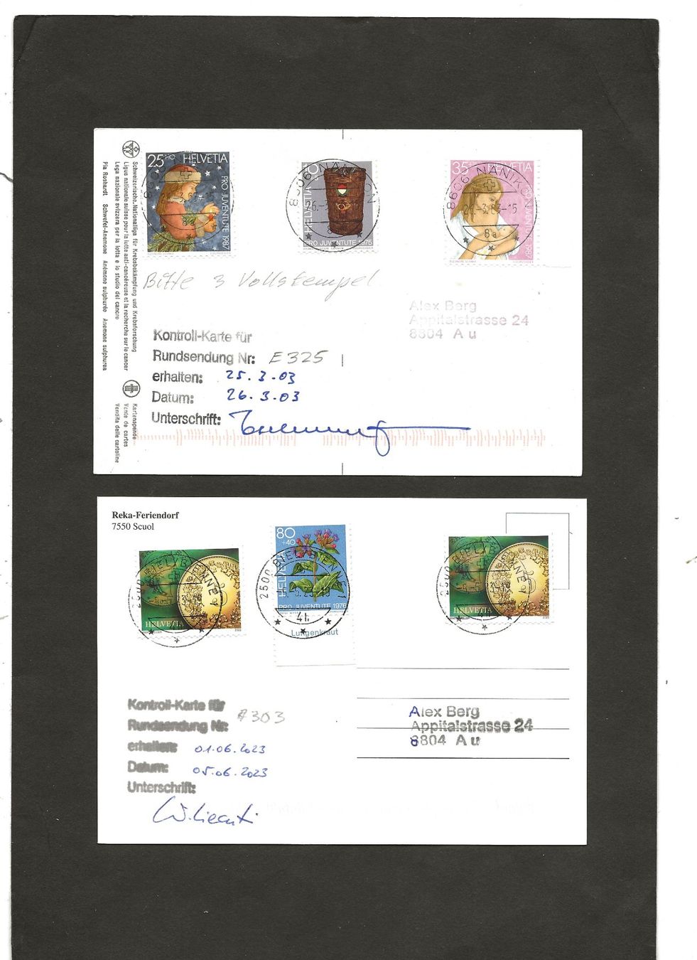 Tutti i francobolli: Schweiz 32 Karten mit Vollstempel – Usato da Au ZH venduto da xelagreb01 2