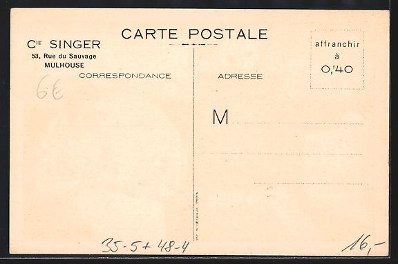 Cartoline postali: Un Ensemble du plus jaut gout..., Singer – Usato da Berlin venduto da bartko-reher 1