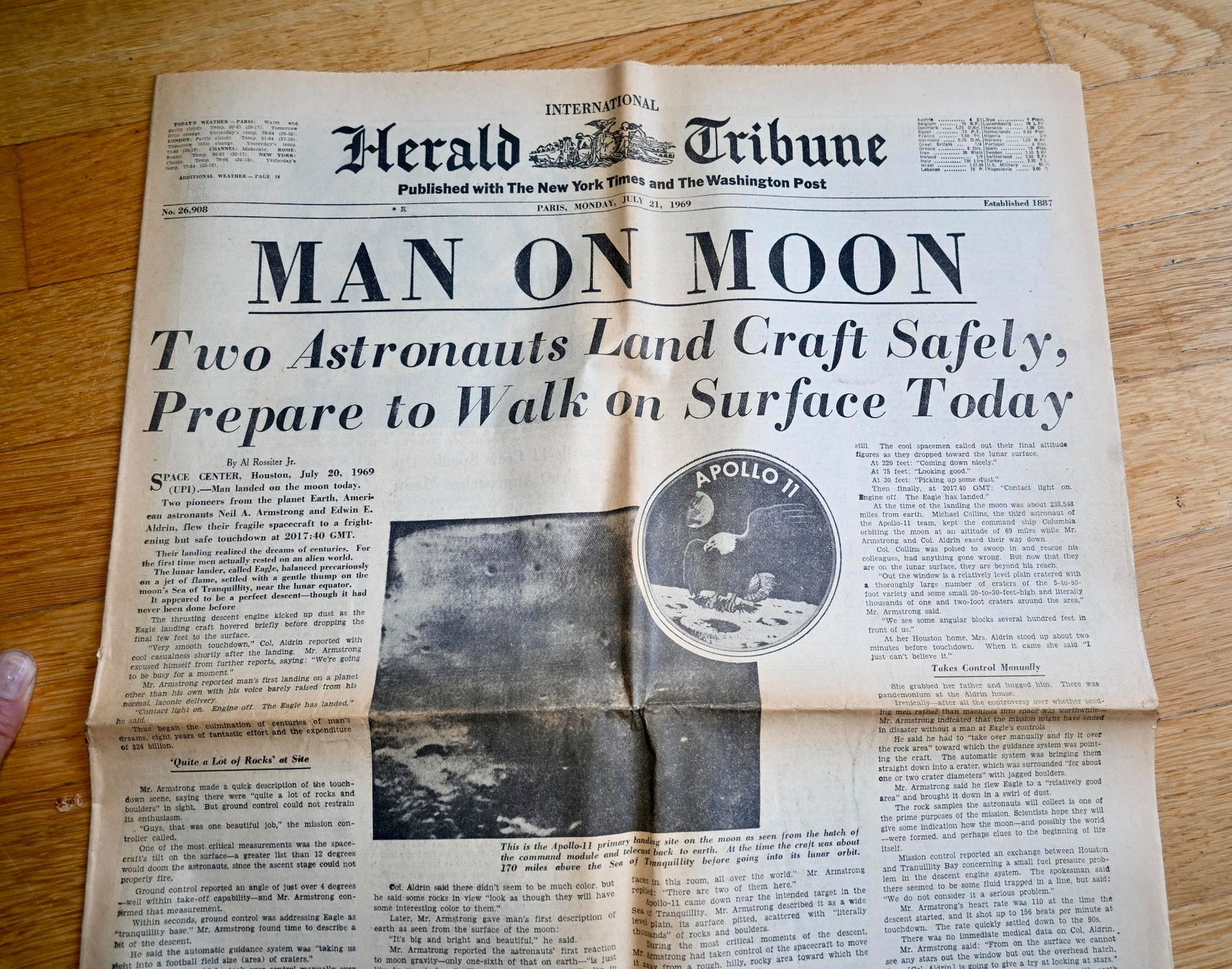 Riviste & Magazine: Int. Herald Tribune 1969 MAN ON MOON – Usato da Pfaffhausen venduto da mono_rec 1