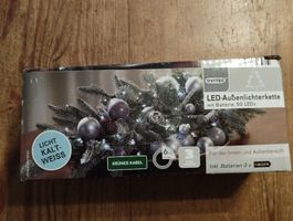 LED Aussenlichterkette Ovitec, kaltweiss, mit Batterie!
