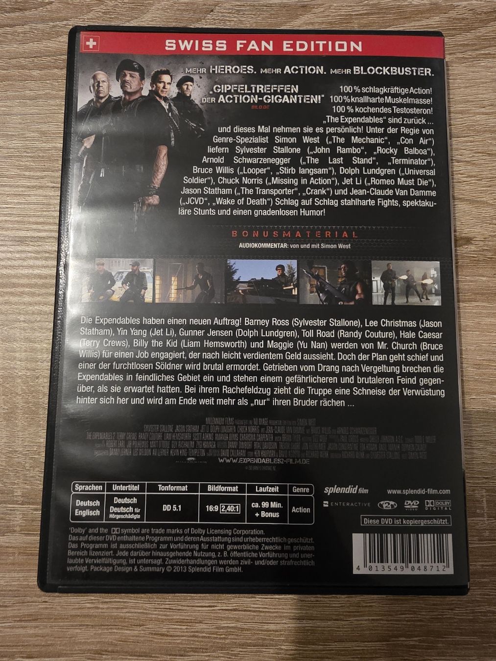Tutti i DVDs: The Expendables 2 Blu-ray Uncut Swiss Edition – Usato da Zürich venduto da P-editon 1