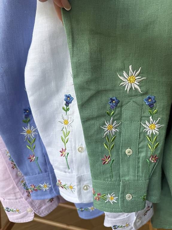 Camicette: Damen Leinenhemd Edelweiss Rosa – Usato da Thalwil venduto da han_2b8c 7