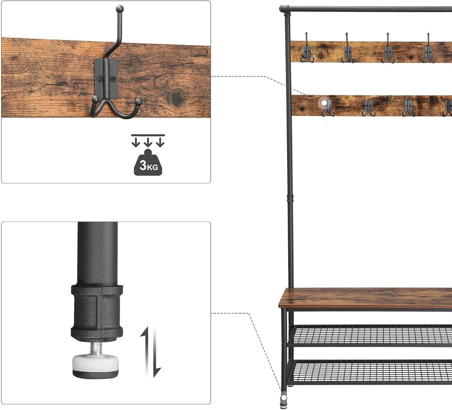 Guardaroba: VASAGLE Garderobenständer 100x41,5x182cm – Nuovo e nell'imballaggio originale da Bottighofen venduto da zaap 4
