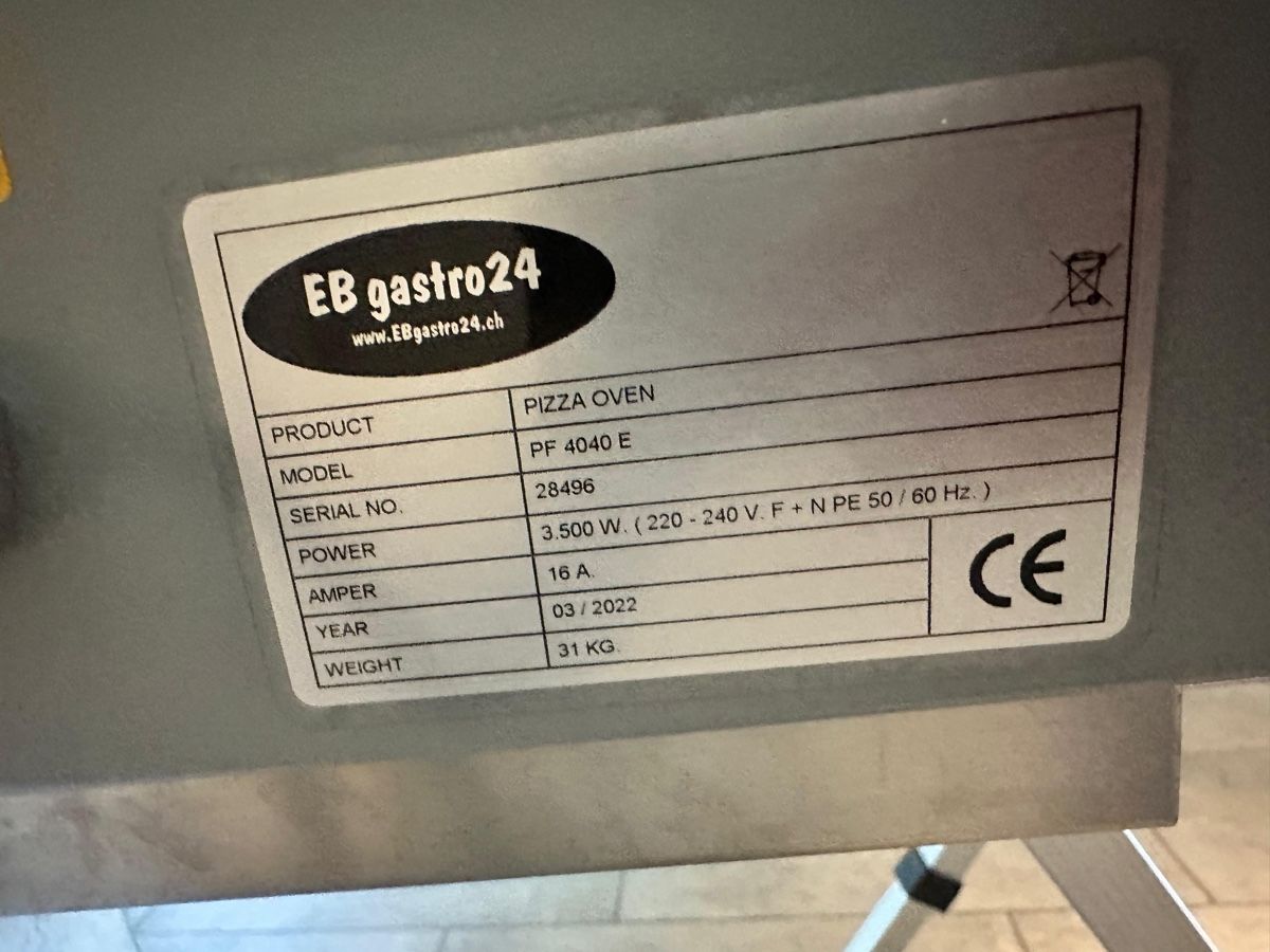 Forni per pizza: EB Gastro 24 Pizzaofen PF 4040 E - Neuwertig – Usato da Salenstein venduto da Silly...0 3