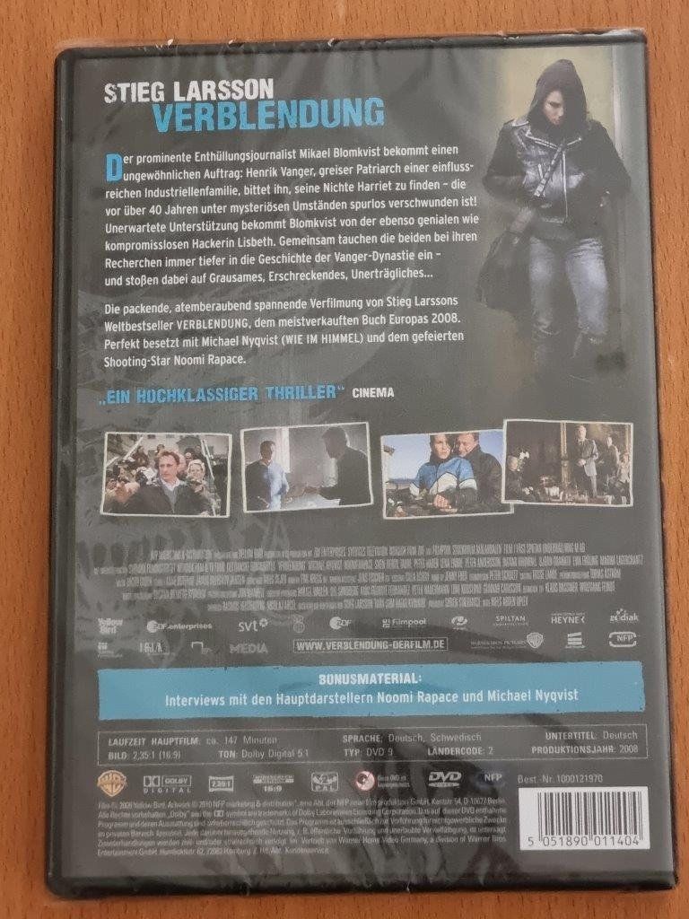 Tutti i DVDs: DVD: Stieg Larsson: Verblendung -> NEU – Nuovo e nell'imballaggio originale da Ehrendingen venduto da Thomas_2 1