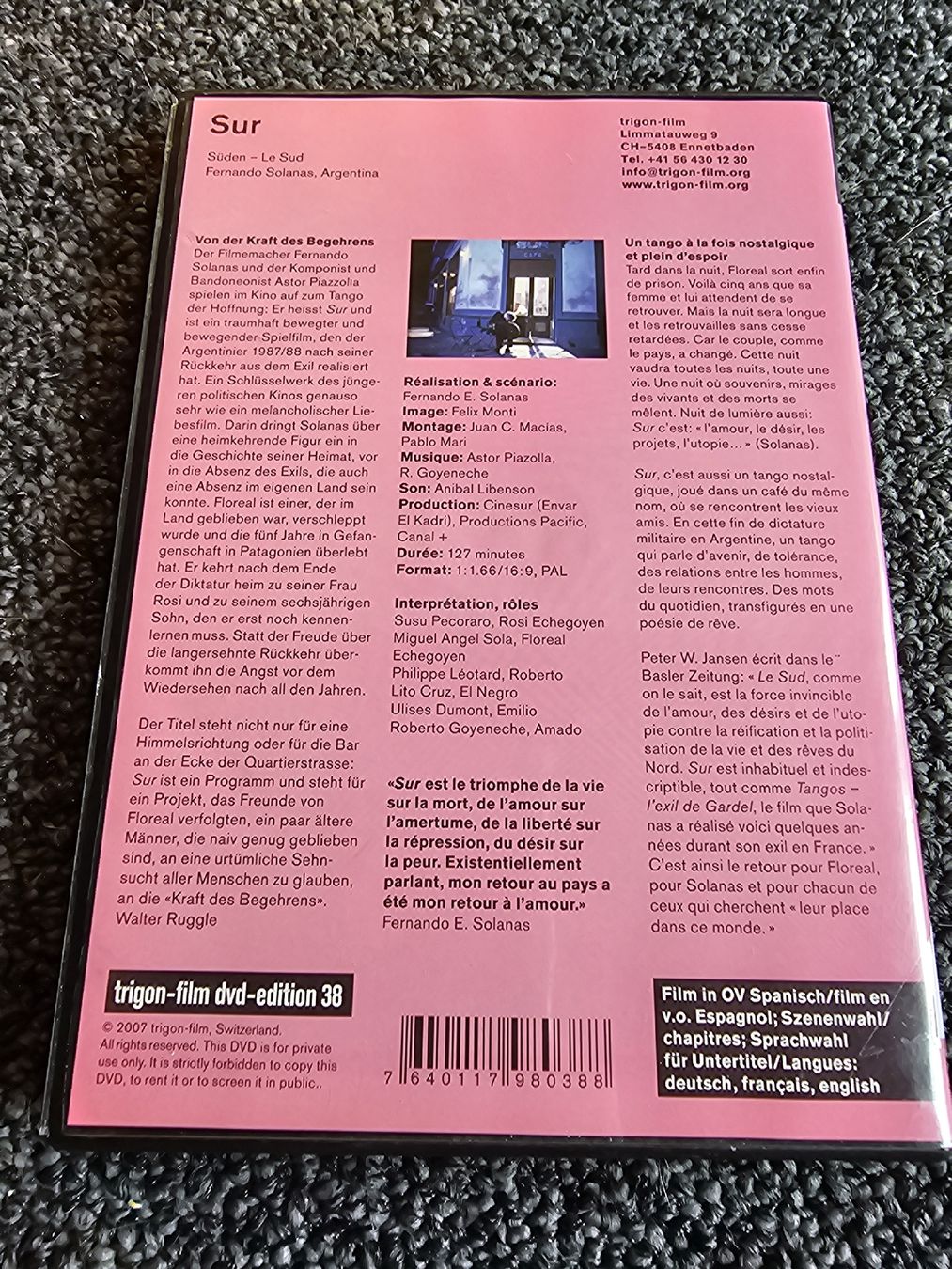 Tutti i DVDs: DVD "SUR" (20955) – Usato da Ruswil venduto da jan_bxl5 1