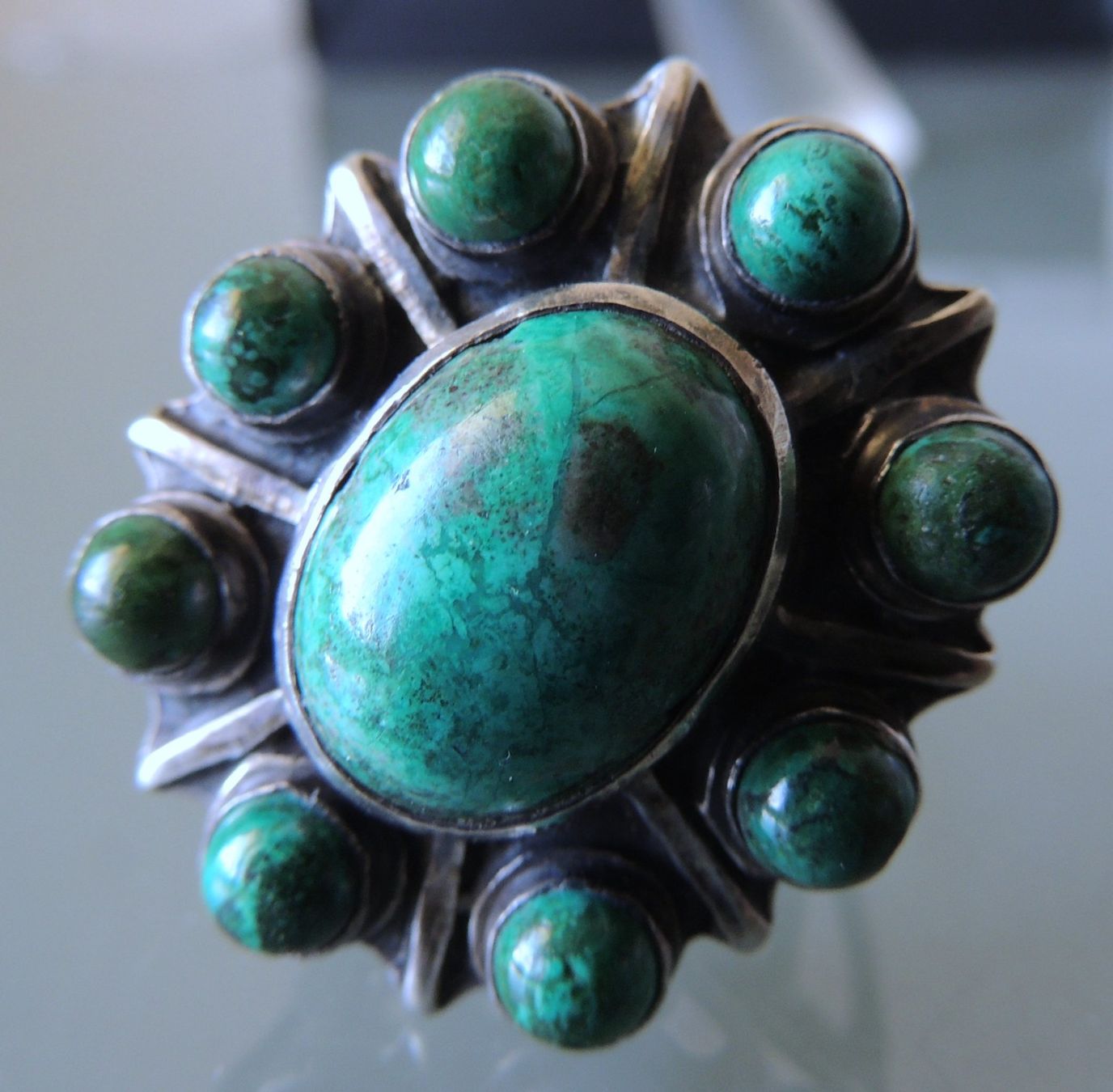 Ringe: Silber 925 Malachit Türkis Fingerring Gr. 56 – Gebraucht aus Waldenburg von schaller707 1