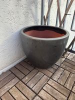 Blumentopf rund dunkelgrau Keramik L 40cm H 32cm