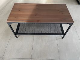 Couchtisch Holz Metall schwarz Ablage neuwertig
