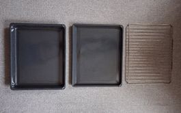 Backblechset mit Rost, 3-teilig, 43/35cm, guter Zustand