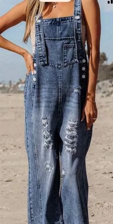 Coole Jeans Latzhose mit Löchern, Gr. M, neuwertig