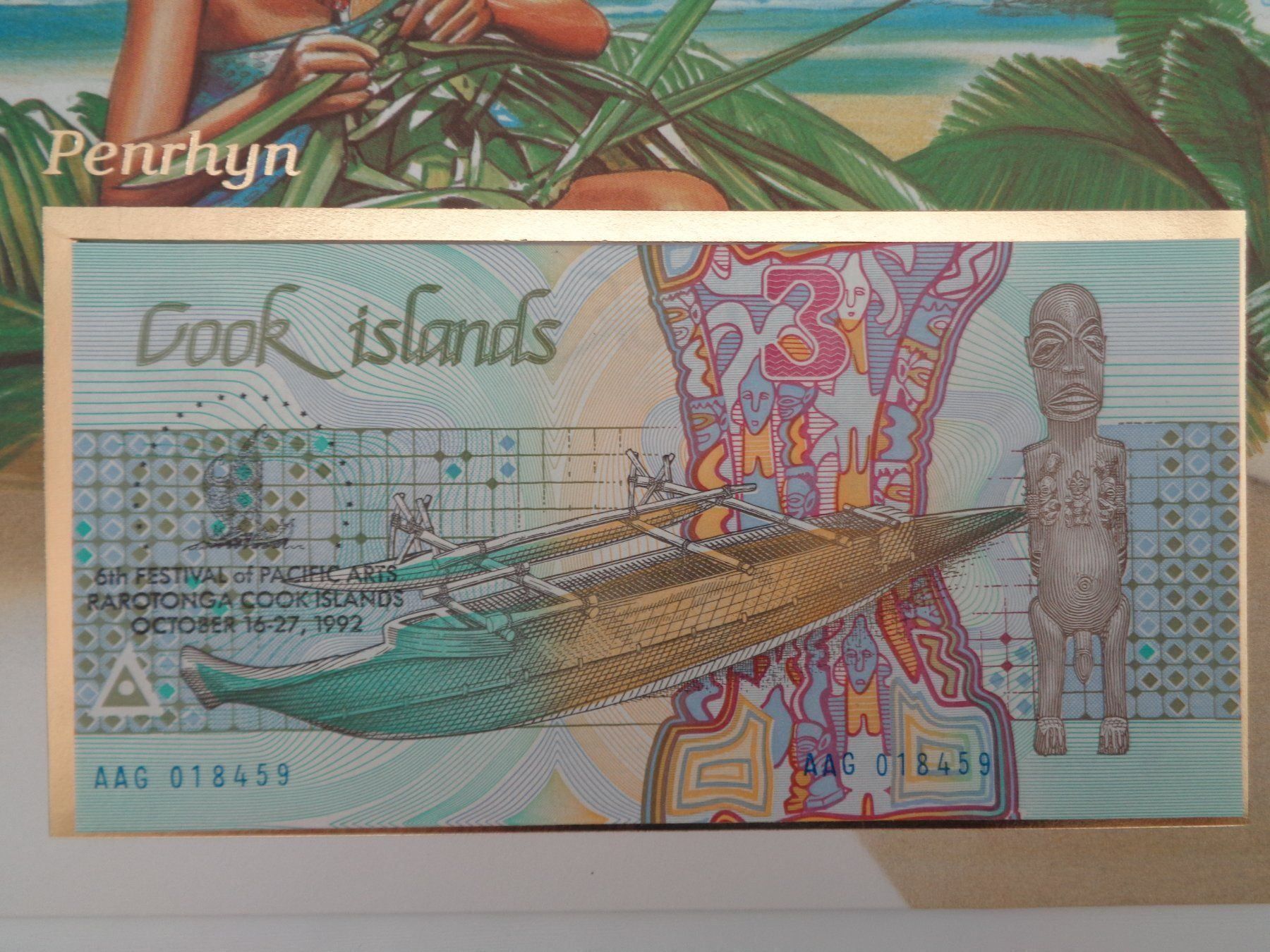 Banknoten: Notenbrief - Cook-Inseln 3 Dollar – Neu (gemäss Beschreibung) aus Chur von omonia 1