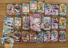 Viele Booster, Mega und Mini Tins und einige Karten