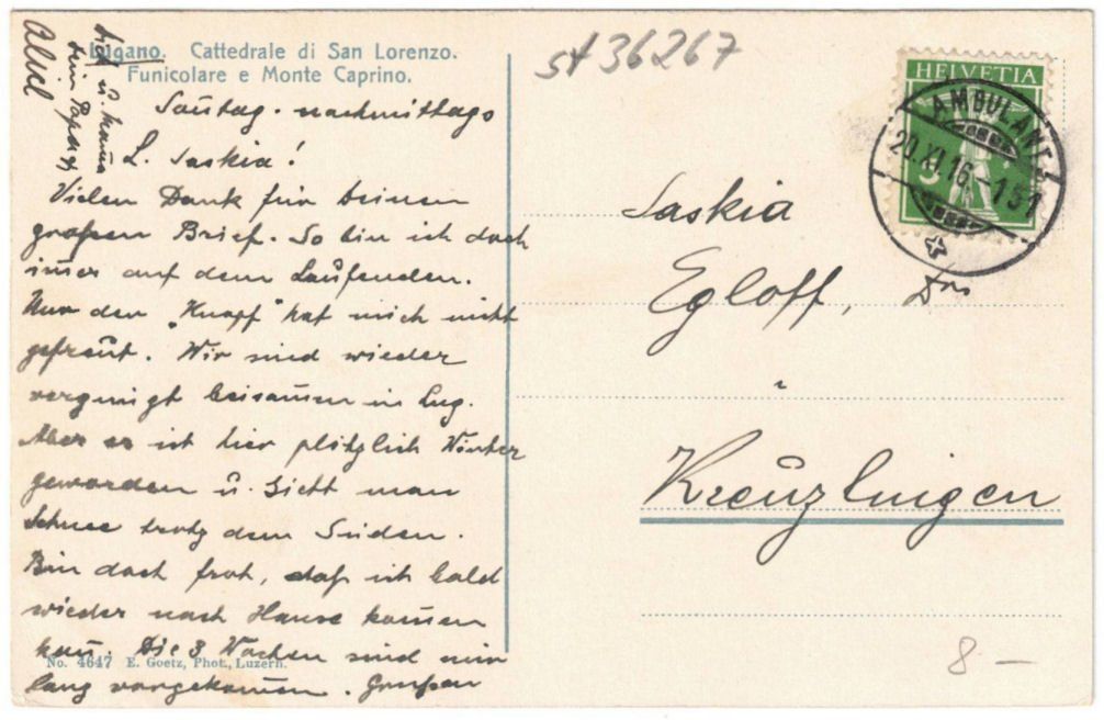 Cartoline postali: Lugano - Standseilbahn Stazione – Usato da Binningen venduto da Mountainrider 1