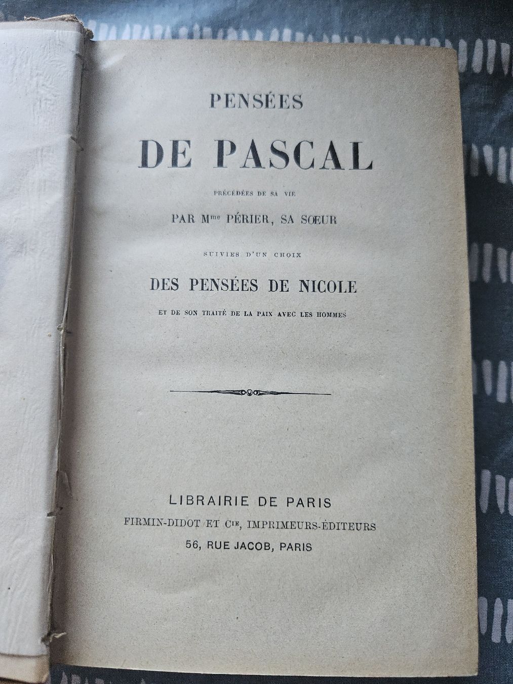 Libri: Pensées de Pascal  Editions Fimin – Usato da Thônex venduto da lacomtessedesfees 8
