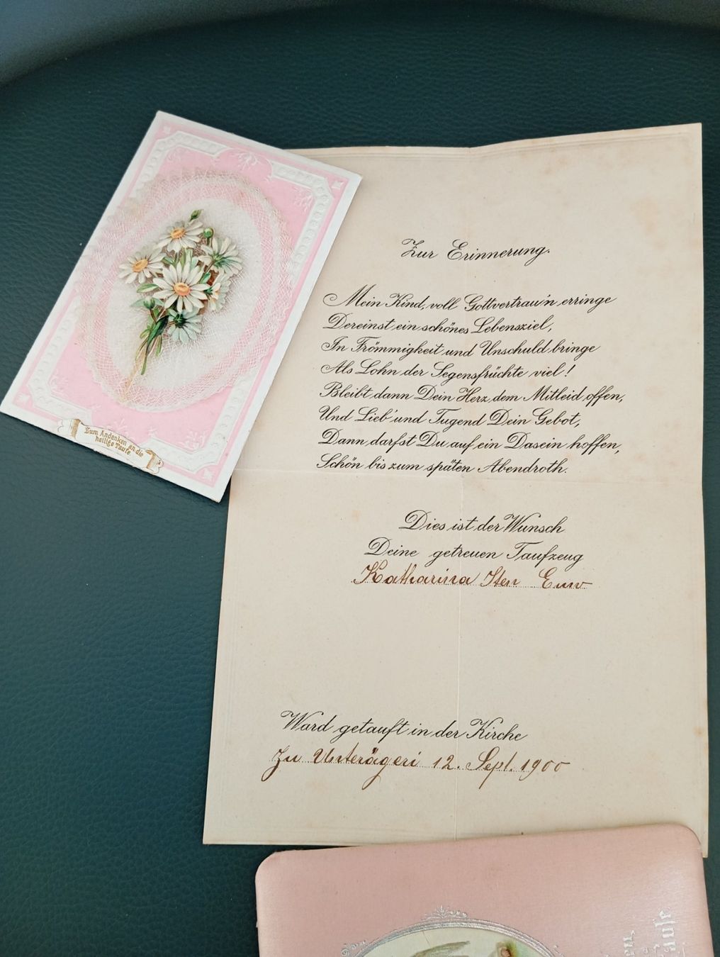 Documents: 3 antiker Taufscheine 1900 - 1908 – D'occasion à Oberägeri par baerghuus 9