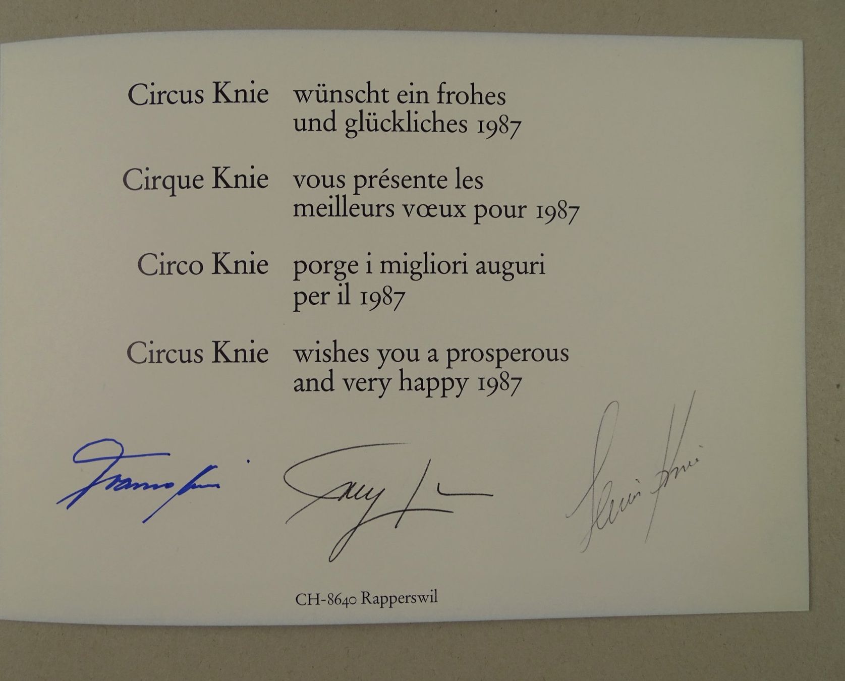 Libri: CIRCUS KNIE: BUCH & 6 KARTEN MIT AUTOGRAMMEN, AUTOGRAPHS – Usato da Grüningen venduto da Kartensammler 3