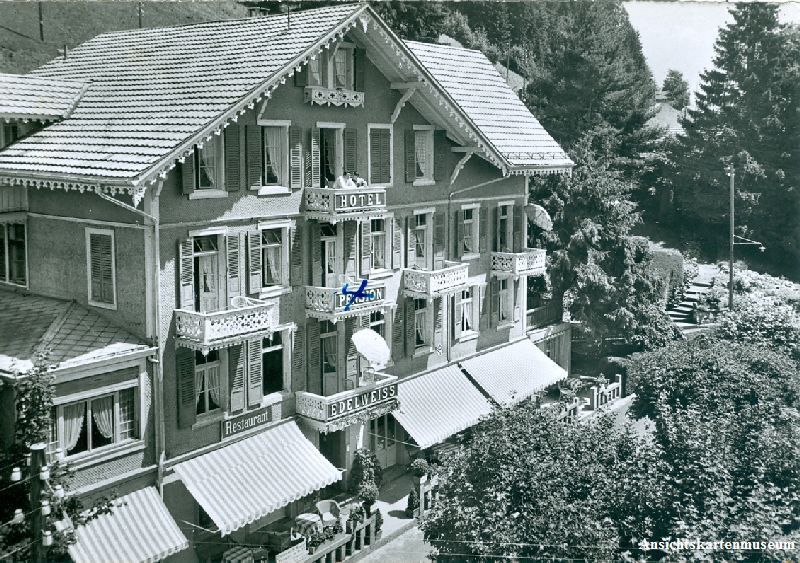 Cartoline postali: Beatenberg - Hotel Edelweiss + 1955 – Usato da Emmenbrücke venduto da teestube